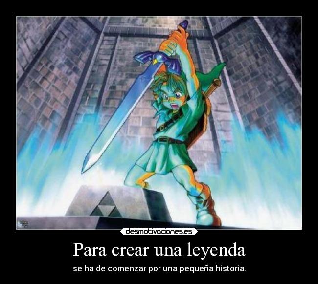 carteles thelegendofzelda link espada maestra ocarina time desmotivaciones