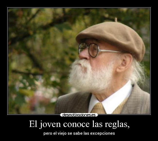 El joven conoce las reglas, - 