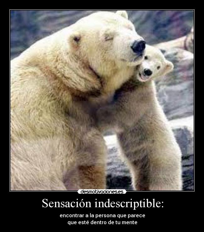 Sensación indescriptible: - encontrar a la persona que parece
que esté dentro de tu mente