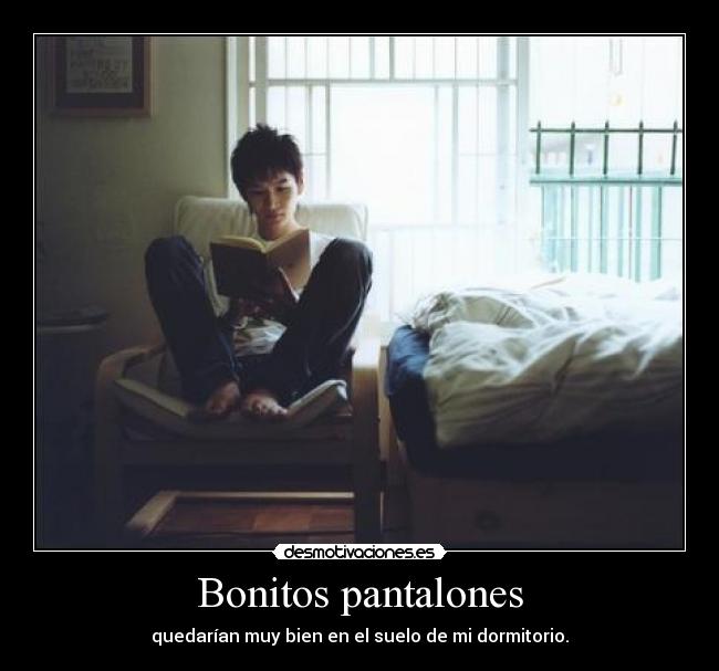 Bonitos pantalones - quedarían muy bien en el suelo de mi dormitorio.