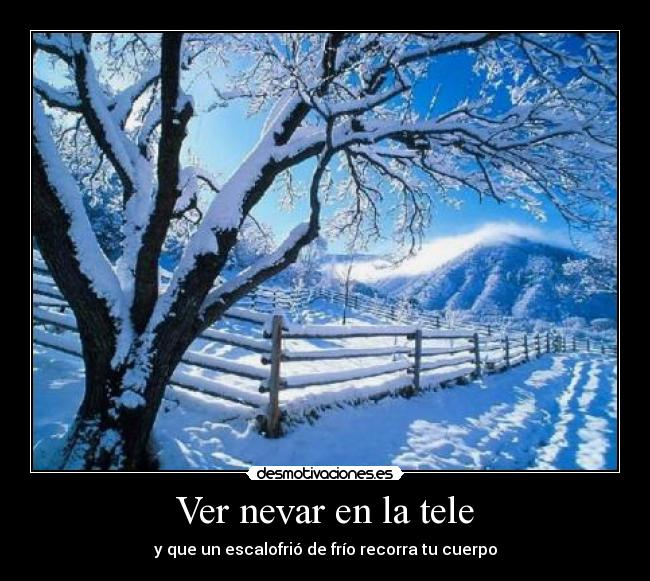 Ver nevar en la tele - y que un escalofrió de frío recorra tu cuerpo
