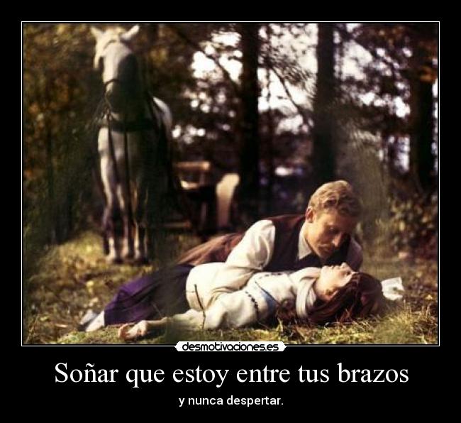 Soñar que estoy entre tus brazos - y nunca despertar.