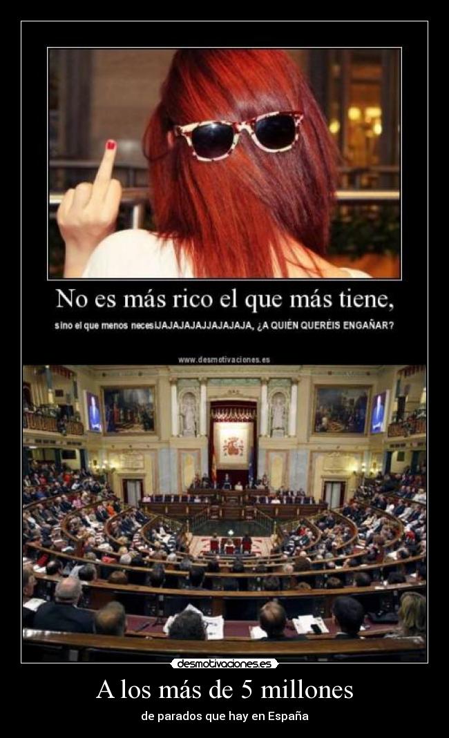 A los más de 5 millones -