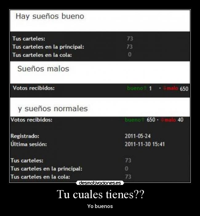 Tu cuales tienes?? - Yo buenos
