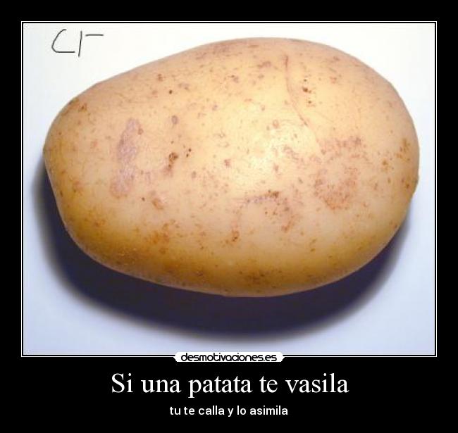 Si una patata te vasila - tu te calla y lo asimila