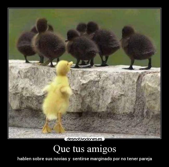 Que tus amigos - hablen sobre sus novias y sentirse marginado por no tener pareja