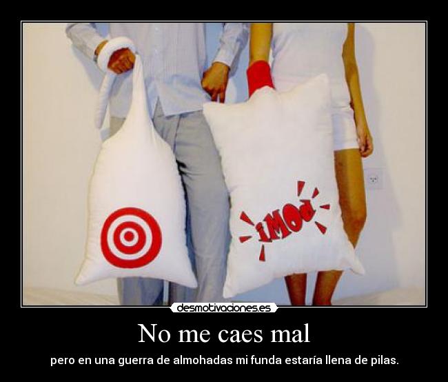 No me caes mal - pero en una guerra de almohadas mi funda estaría llena de pilas.