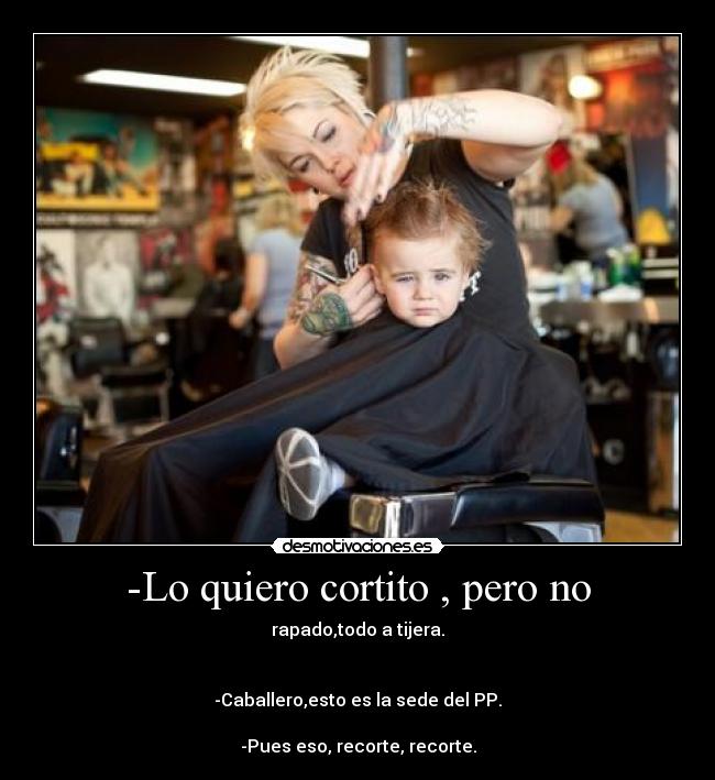 -Lo quiero cortito , pero no -