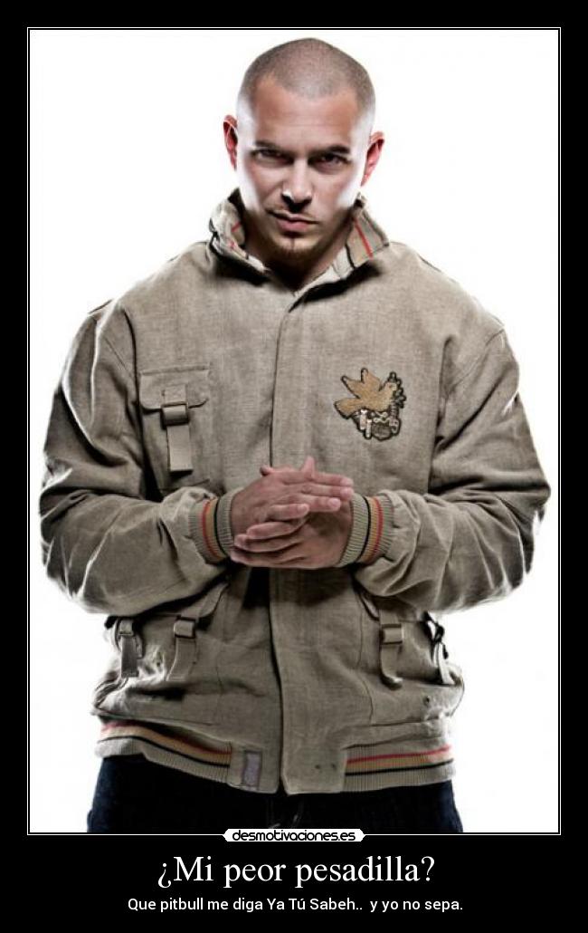 ¿Mi peor pesadilla? - Que pitbull me diga Ya Tú Sabeh.. y yo no sepa.