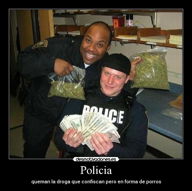 Policia - queman la droga que confiscan pero en forma de porros