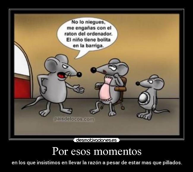 Por esos momentos - en los que insistimos en llevar la razón a pesar de estar mas que pillados.