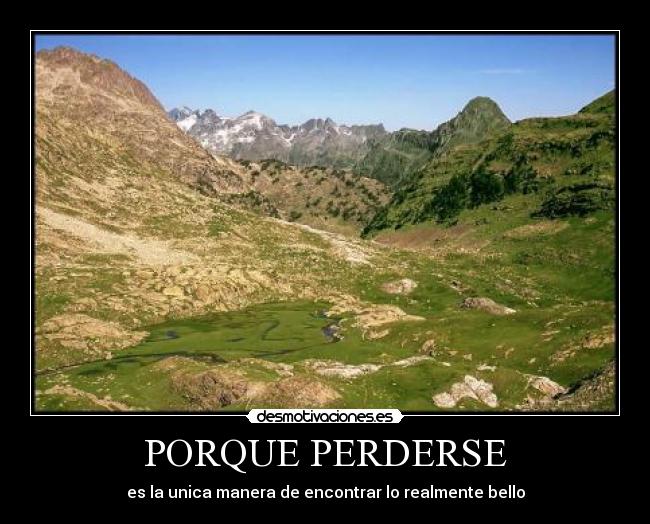 PORQUE PERDERSE - es la unica manera de encontrar lo realmente bello