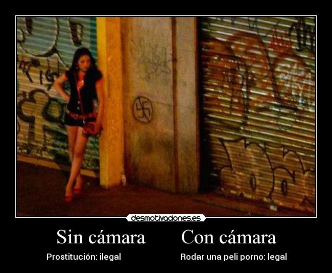 Sin cámara Con cámara - Prostitución: ilegal Rodar una peli porno: legal