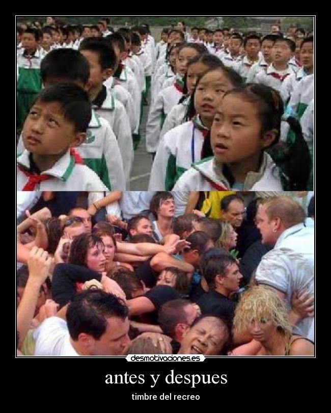 antes y despues - timbre del recreo
