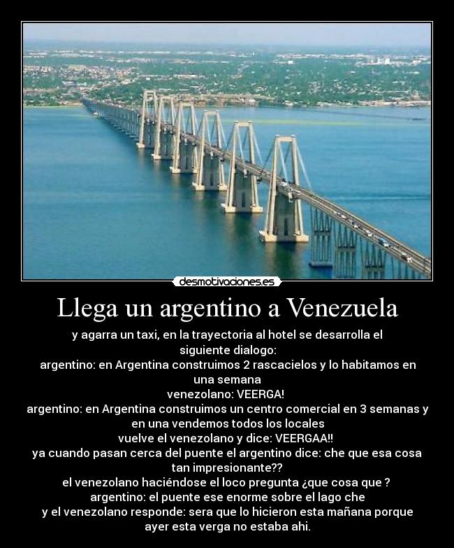 Llega un argentino a Venezuela -