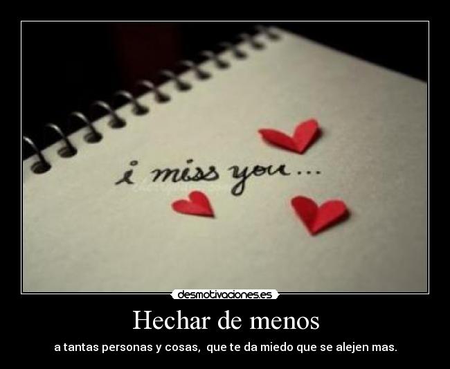 Hechar de menos -