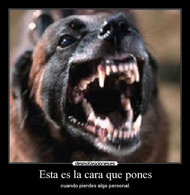 Esta es la cara que pones - cuando pierdes algo personal.