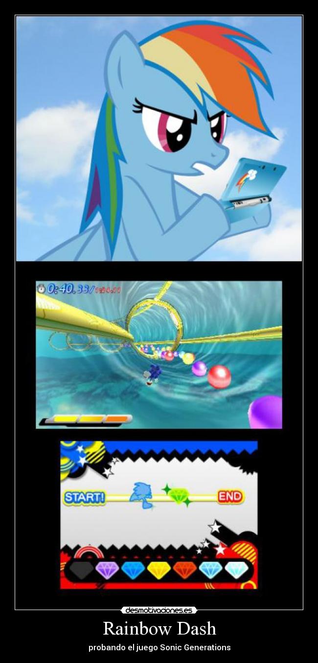 Rainbow Dash - probando el juego Sonic Generations