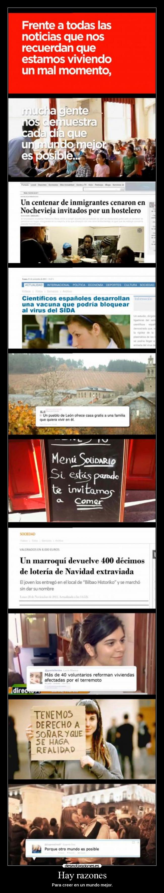 Hay razones - Para creer en un mundo mejor.