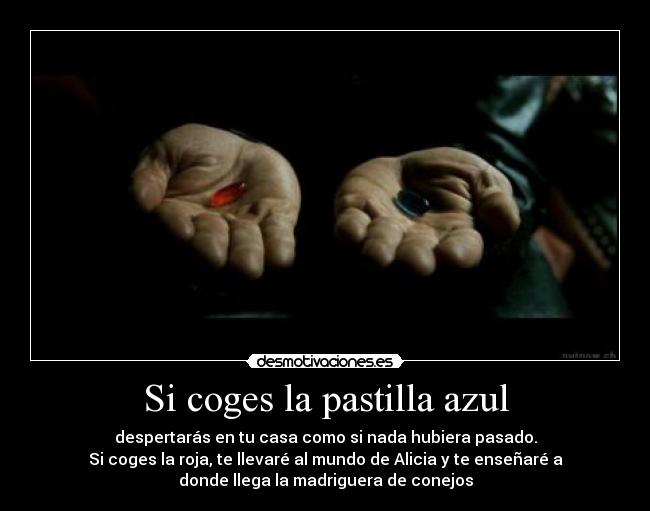 Si coges la pastilla azul -