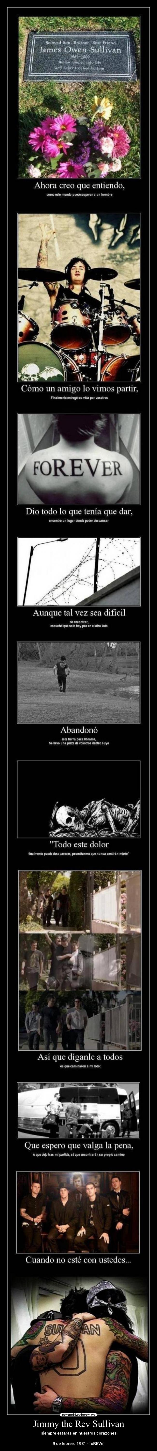 Jimmy the Rev Sullivan - siempre estarás en nuestros corazones
9 de febrero 1981 - foREVer