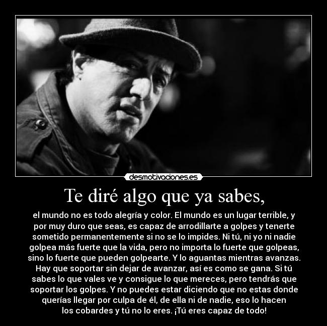 Te diré algo que ya sabes, - 