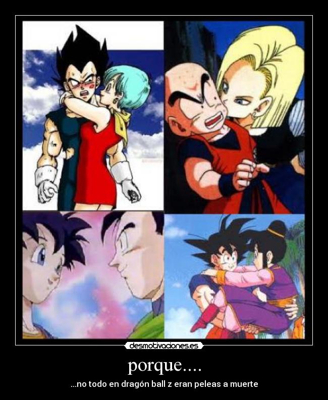 porque.... - ...no todo en dragón ball z eran peleas a muerte