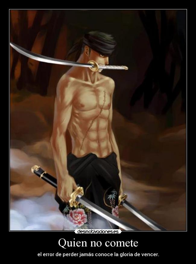 carteles one piece zoro desmotivaciones