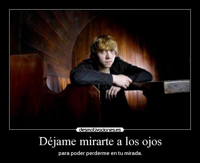 Déjame mirarte a los ojos - para poder perderme en tu mirada.