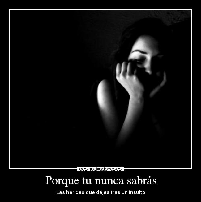 Porque tu nunca sabrás - Las heridas que dejas tras un insulto