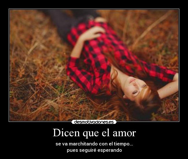 Dicen que el amor - se va marchitando con el tiempo...
pues seguiré esperando