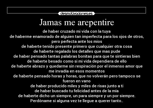 Jamas me arepentire - 