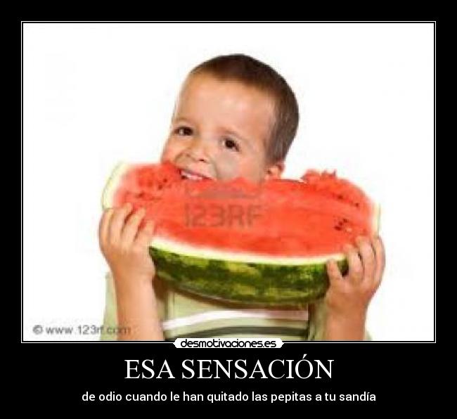 ESA SENSACIÓN - de odio cuando le han quitado las pepitas a tu sandía
