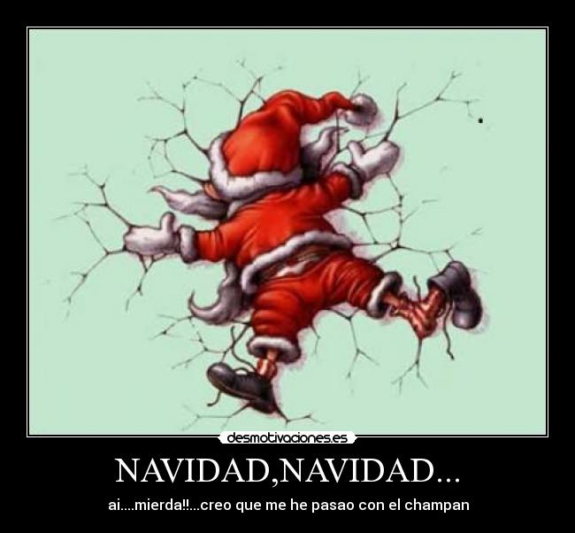 carteles navidad champan borrachera caida desmotivaciones