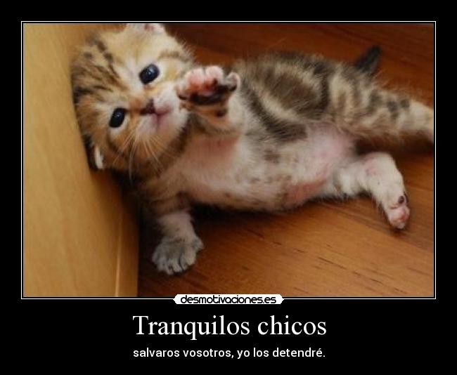 Tranquilos chicos - salvaros vosotros, yo los detendré.