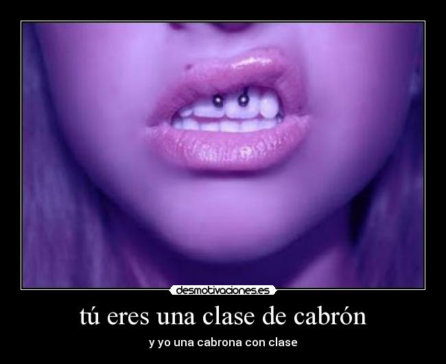 tú eres una clase de cabrón - y yo una cabrona con clase