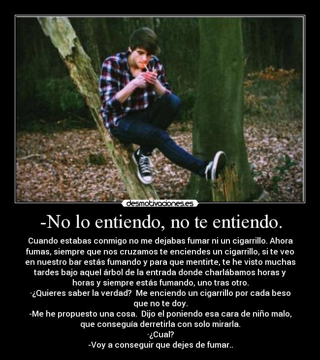 -No lo entiendo, no te entiendo. - 
