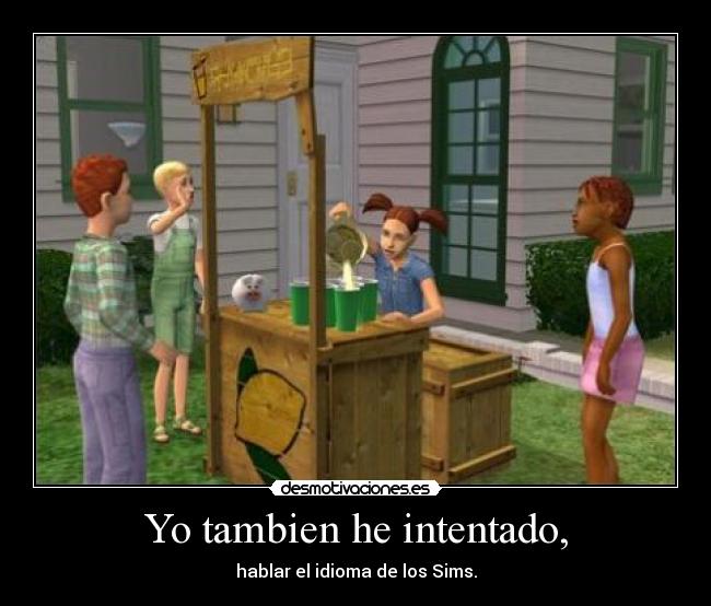 Yo tambien he intentado, - hablar el idioma de los Sims.