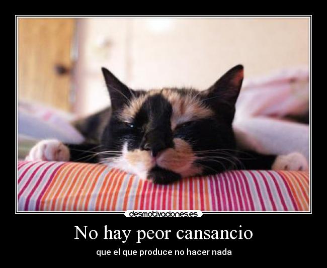 No hay peor cansancio - que el que produce no hacer nada