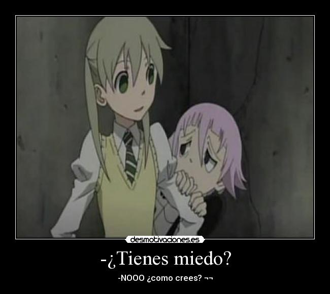 carteles miedo chrona maka aoul eater preguntas idiotas desmotivaciones