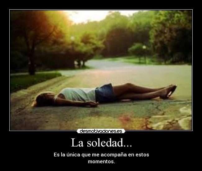 La soledad... - Es la única que me acompaña en estos
momentos.
