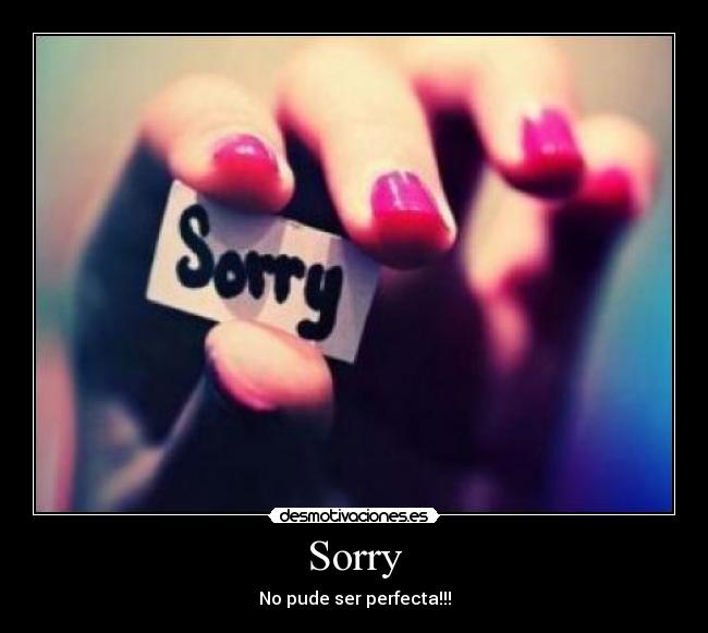 Sorry - No pude ser perfecta!!!