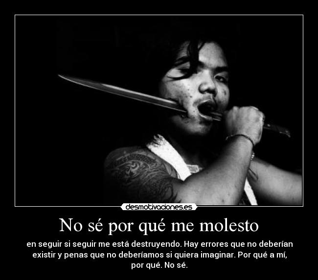 No sé por qué me molesto - 