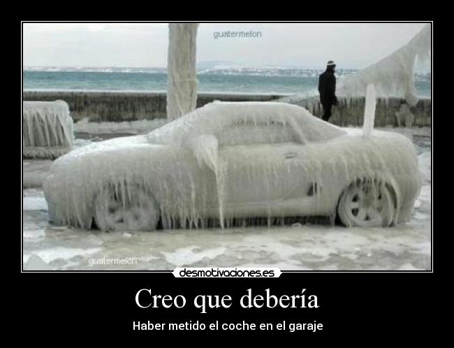 Creo que debería - Haber metido el coche en el garaje