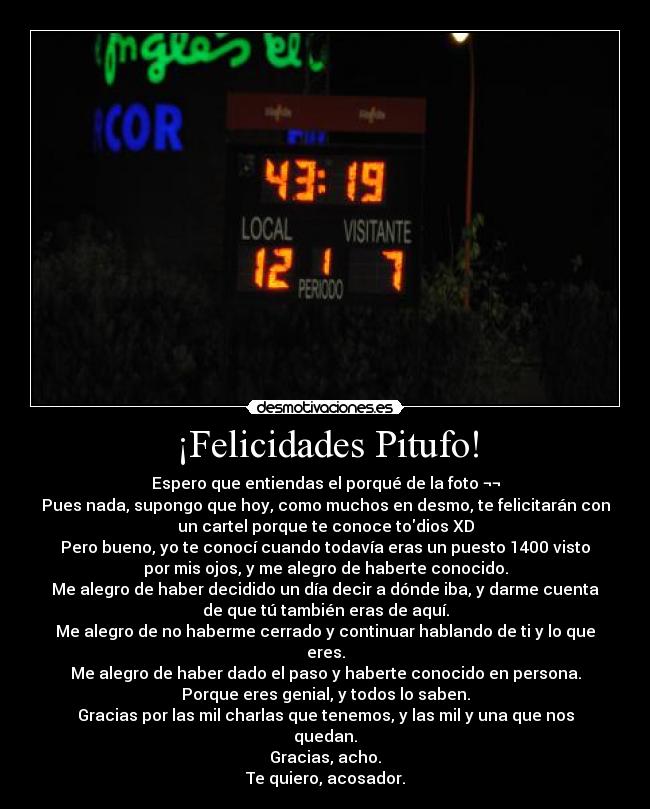 ¡Felicidades Pitufo! -