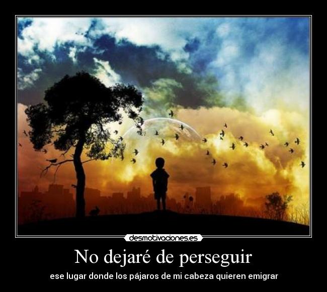 No dejaré de perseguir - ese lugar donde los pájaros de mi cabeza quieren emigrar