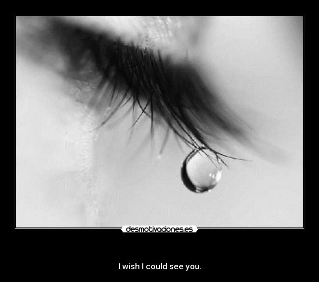 - I wish I could see you.