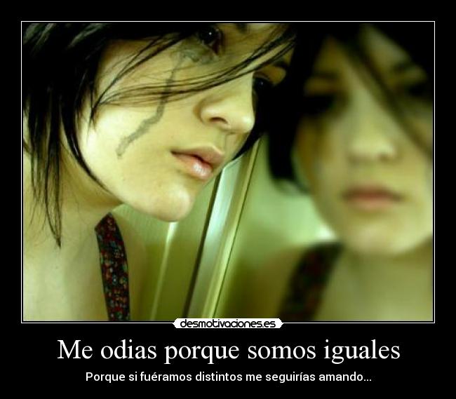 Me odias porque somos iguales -