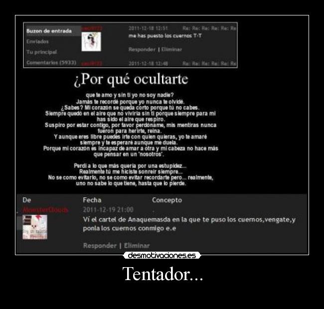 carteles anaquemasda monsterclouds quiere que ponga los cuernos por que hiciste con nayade jojojojoj desmotivaciones