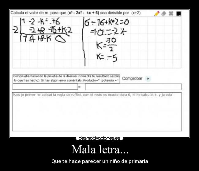 Mala letra... - Que te hace parecer un niño de primaria